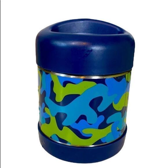 Pottery Barn Hot Cold Container Blue Camo - Picture 1 of 3